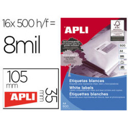 ETIQUETA ADHESIVA APLI 1794 105X35 MM PARA FOTOCOPIADORA LASER INK-JET CAJA DE 500 HOJAS