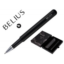 ROLLER Y FUNDA DE SIMILPIEL BELIUS SPACE B COLOR MINIMALISTA NEGRO TINTA AZUL CAJA DE DISEÑO