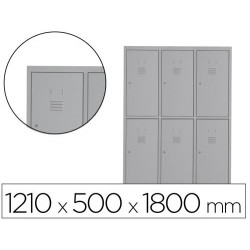 TAQUILLA METALICA ROCADA 400 3 MODULOS X 2 PUERTAS GRIS 1210X500X1800 MM