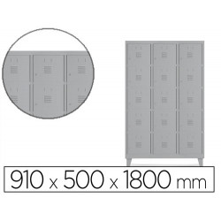 TAQUILLA METALICA ROCADA 300 3 MODULOS X 5 PUERTAS GRIS 910X500X1800 MM