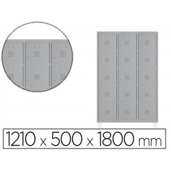 TAQUILLA METALICA ROCADA 400 3 MODULOS X 5 PUERTAS GRIS 1210X500X1800 MM