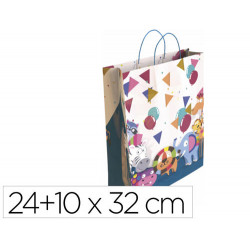 BOLSA PARA REGALO BASIKA TA2304 S BOTELLA 24+10X32 CM