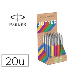 BOLIGRAFO PARKER JOTTER ORIGINALS RECYCLED AÑOS 90 EXPOSITOR 20 UNIDADES CON 5 COLORES SURTIDOS