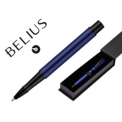 BOLIGRAFO BELIUS TURBO ALUMINIO COLOR AZUL Y NEGRO TINTA AZUL CAJA DE DISEÑO