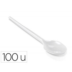 CUCHARILLA DE PLASTICO BLANCO REUTILIZABLE PAQUETE DE 100 UNIDADES