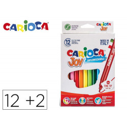 ROTULADOR CARIOCA JOY BOLSA PAPEL 12 UNIDADES COLORES SURTIDOS + 2 GRATIS