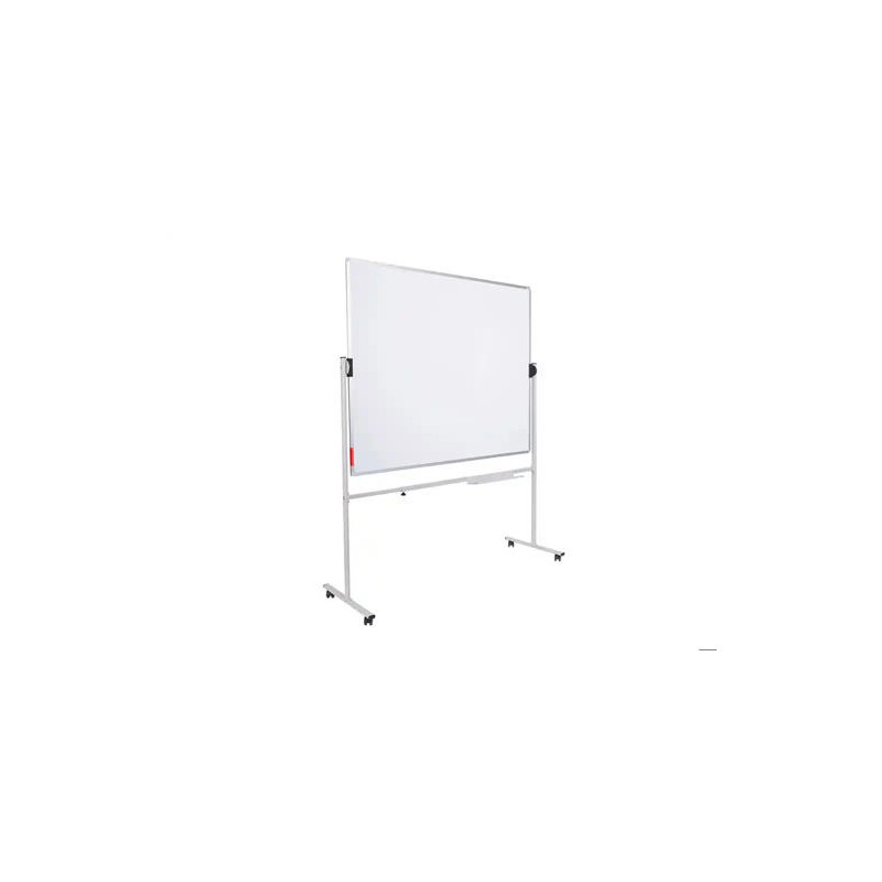 PIZARRA BLANCA ROCADA VOLTEABLE DOBLE CARA ACERO LACADO MAGNETICO CON BANDEJAS ACCESORIOS 120X90 CM