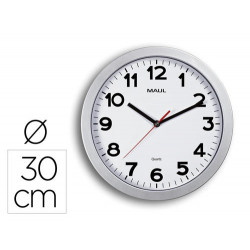 RELOJ MAUL STEP DE PARED REDONDO 30 CM DIAMETRO ELECTRICO COLOR PLATA