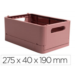 CAJA MULTIUSOS EXACOMPTA SMART CASE DIN A5+ PLASTICO RECICLADO PLEGABLE COLOR ROSA VIEJO 275X40X190 