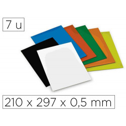 IMAN FAIBO RECORTABLE 210X297X0,5 MM PACK DE 7 UNIDADES COLORES SURTIDOS