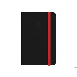 CUADERNO CON GOMILLA ANTARTIK NOTES TAPA DURA A4 HOJAS RAYAS NEGRO Y ROJO 100 HOJAS 80 GR FSC