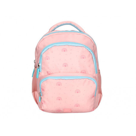 MOCHILA ESCOLAR LIDERPAPEL MULTIBOLSILLO INFANTIL ROSA RAINBOWS 350X110X270 MM