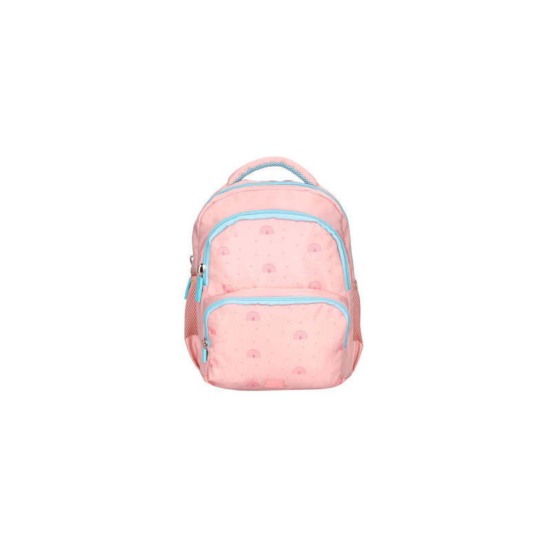 MOCHILA ESCOLAR LIDERPAPEL MULTIBOLSILLO INFANTIL ROSA RAINBOWS 350X110X270 MM