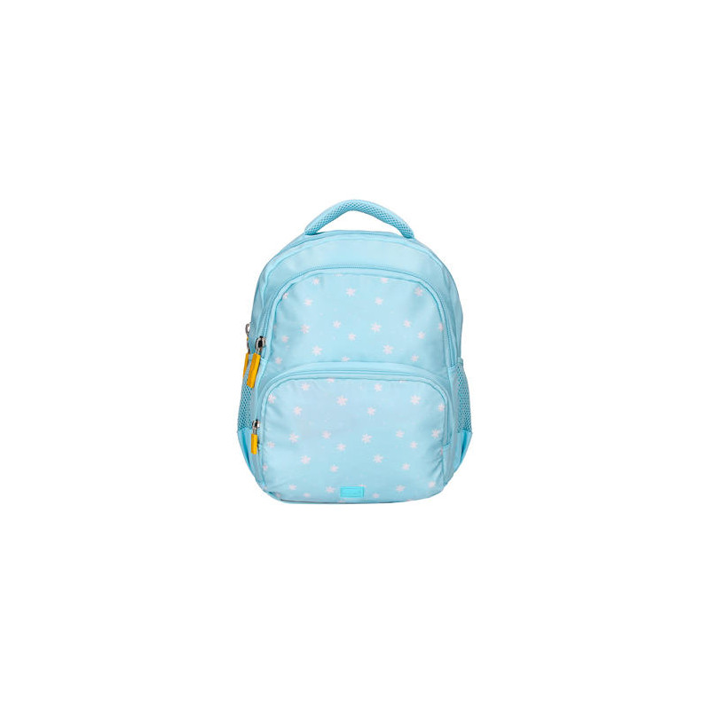 MOCHILA ESCOLAR LIDERPAPEL MULTIBOLSILLO INFANTIL AZUL FLOWERS 350X110X270 MM