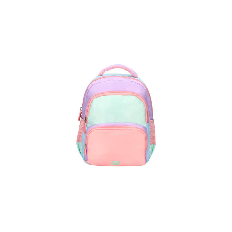 MOCHILA ESCOLAR LIDERPAPEL MULTIBOLSILLO INFANTIL AZUL ROSA MORADO 350X110X270 MM