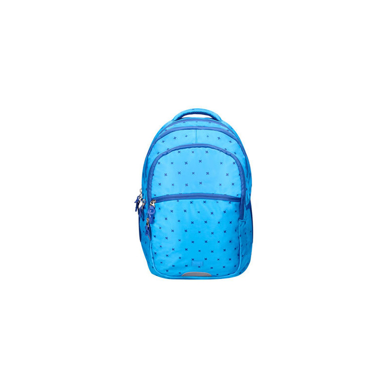 MOCHILA ESCOLAR LIDERPAPEL MULTIBOLSILLO PARA PORTATIL AZUL CRUCES 450X145X300 MM