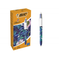 BOLIGRAFO BIC CUATRO COLORES BOTANICO PUNTA DE 1 MM CAJA DE 12 UNIDADES