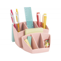 ORGANIZADOR DE SOBREMESA CEP MINERAL PLASTICO COLOR ROSA 145X160X95 MM