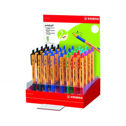 BOLIGRAFO STABILO POINTBALL RETRACTIL TINTA ACEITE TRAZO 0,5 MM EXPOSITOR DE 32 UNIDADES COLORES SUR