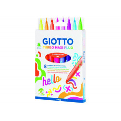 ROTULADOR GIOTTO TURBO MAXI FLUO CAJA DE 8 UNIDADES COLORES SURTIDOS