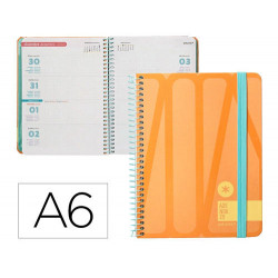 AGENDA ESPIRAL ANTARTIK BOLD A6 2025 SEMANA VISTA COLOR MELOCOTON PAPEL 80 GR