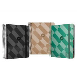 AGENDA ESPIRAL ANTARTIK PATTERN A5+ 2025 DIA PAGINA COLORES SURTIDOS PAPEL 80 GR