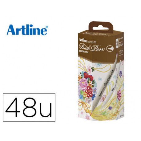 ROTULADOR ARTLINE SUPREME BRUSH EPFS-F PINTURA BASE DE AGUA PUNTA TIPO PINCEL FINO CAJA DE 48 UNIDAD