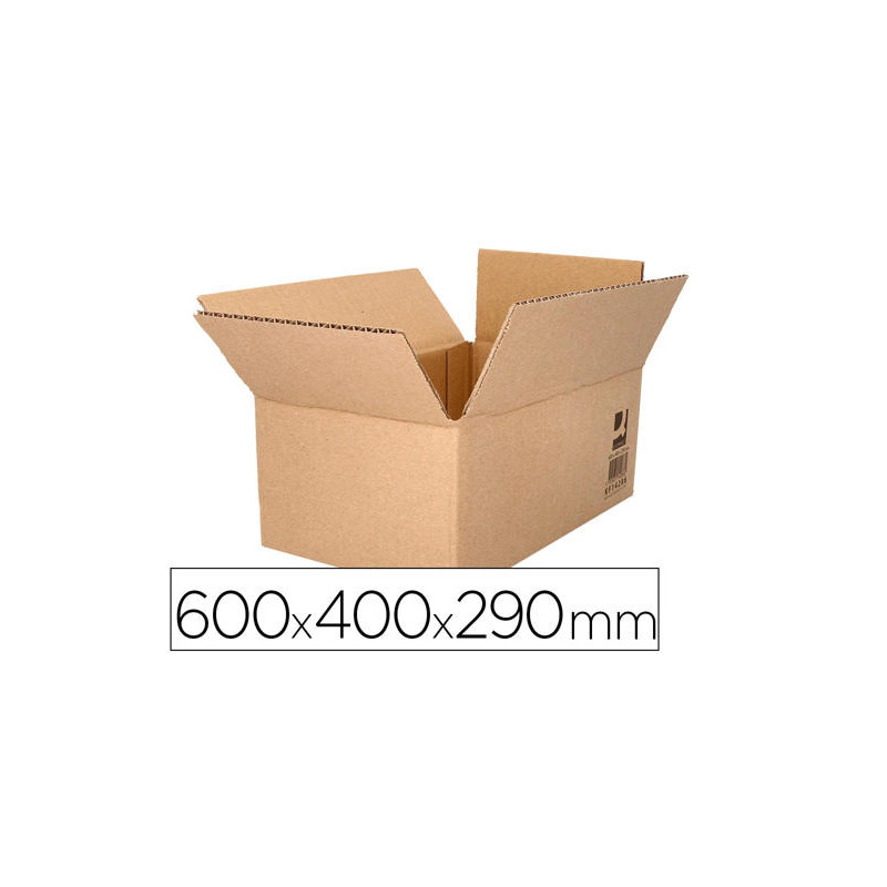 CAJA PARA EMBALAR Q-CONNECT AMERICANA ULTRARRESISTENTE CARTON RECICLADO CANAL DOBLE 7MM COLOR KRAFT 