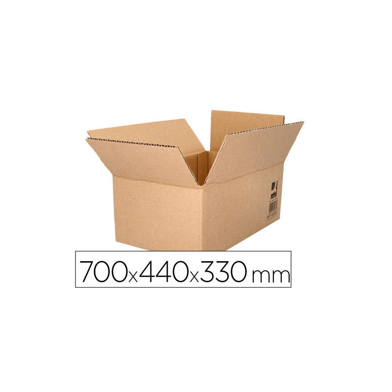 CAJA PARA EMBALAR Q-CONNECT AMERICANA ULTRARRESISTENTE CARTON RECICLADO CANAL DOBLE 7MM COLOR KRAFT 