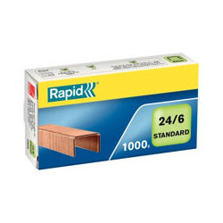 GRAPAS RAPID N 24/6 COBREADA CAJA DE 1000 UNIDADES