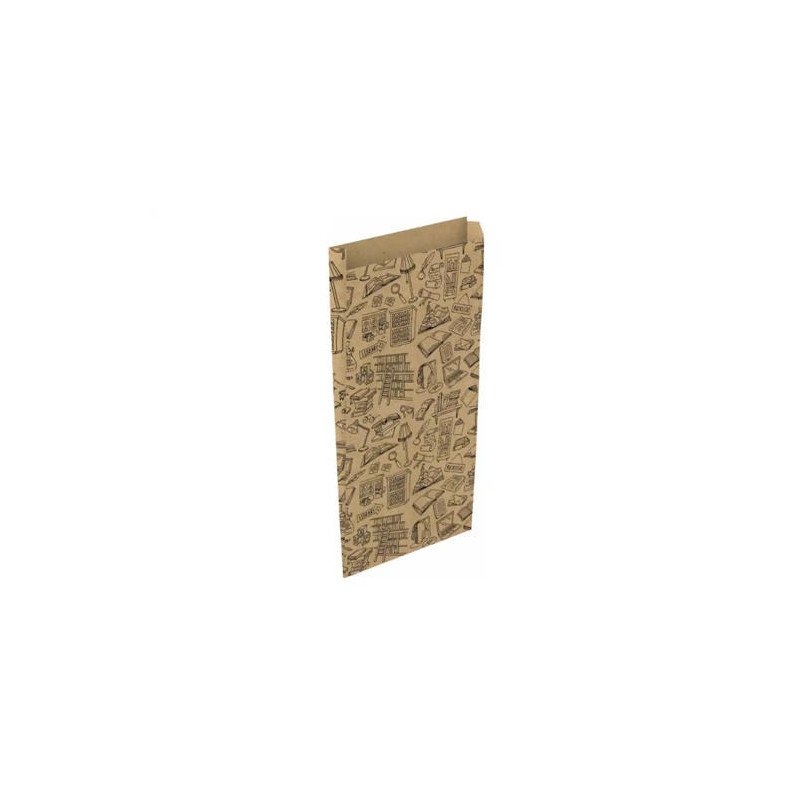 SOBRE PAPEL BASIKA KRAFT RECICLADO CON FUELLE ESTAMPADO LIBRERIA TAMAÑO S 150X300 MM PAQUETE DE 25 U