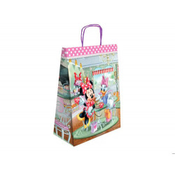 BOLSA PARA REGALO BASIKA PAPEL CELULOSA 90 GR MINNIE CON ASA RETORCIDA TAMAÑO L 320X140X400 MM