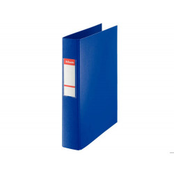 CARPETA ESSELTE 2 ANILLAS 40 MM FOLIO PLASTICO FORRADO CON TARJETERO COLOR AZUL