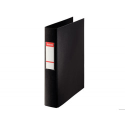 CARPETA ESSELTE 2 ANILLAS 40 MM FOLIO PLASTICO FORRADO CON TARJETERO COLOR NEGRO