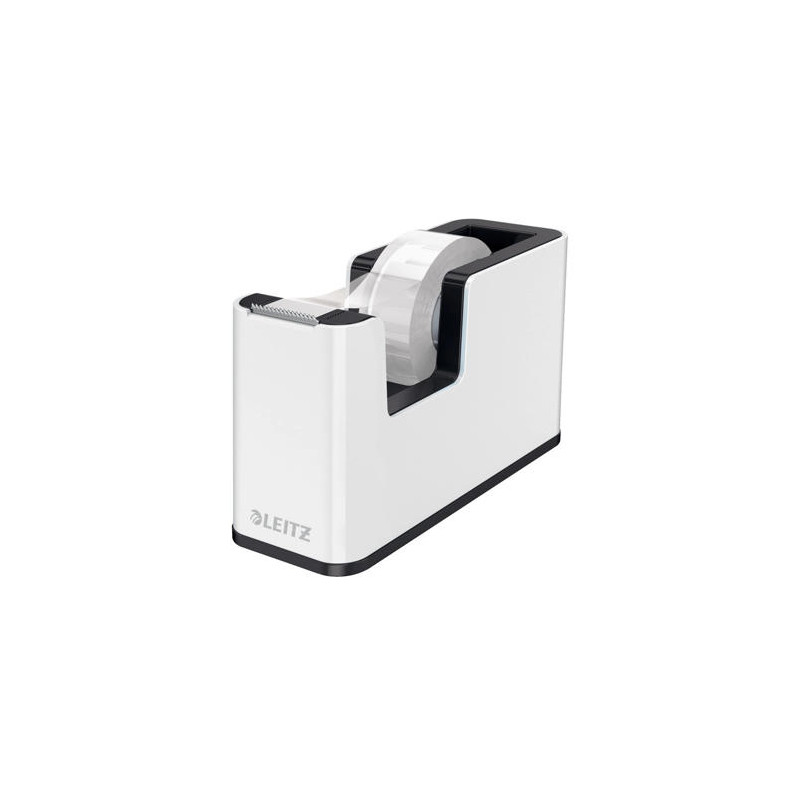 PORTARROLLO SOBREMESA LEITZ WOW DUAL PARA CINTAS 33 MT COLOR BLANCO/NEGRO