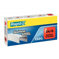 GRAPAS RAPID 24/6 SUPER STRONG ACERO INOXIDABLE CAJA 1000 UNIDADES