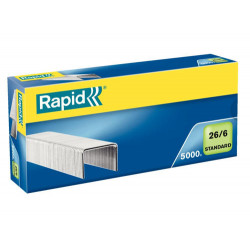 GRAPAS RAPID 26/6 STANDARD GALVANIZADA CAJA 5000 UNIDADES