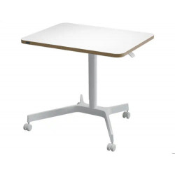 MESA LEITZ ERGO REGULABLE EN ALTURA NEUMATICA TABLERO 80X60 CM CON 4 RUEDAS COLOR BLANCO