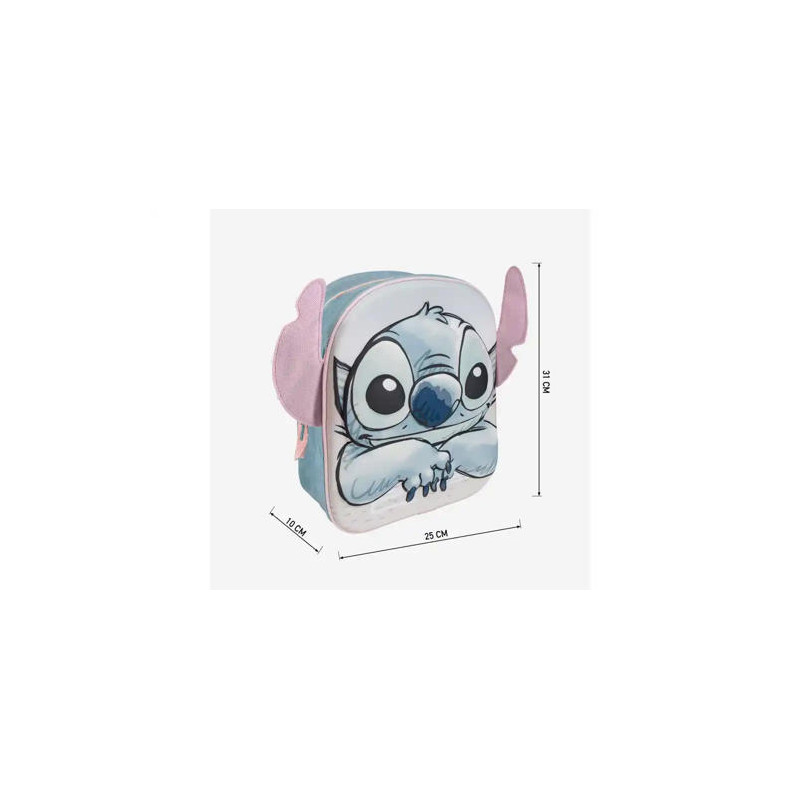 MOCHILA INFANTIL 3D APLICACIONES STITCH 220X270X100 MM