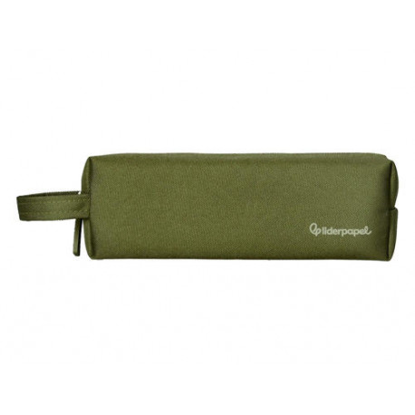 ESTUCHE PORTATODO LIDERPAPEL CLASSIC RECTANGULAR CON ASA 210X70MM VERDE MILITAR