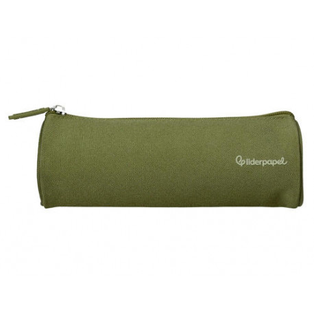 ESTUCHE PORTATODO LIDERPAPEL CLASSIC CILINDRICO ANCHO 210X70MM VERDE MILITAR