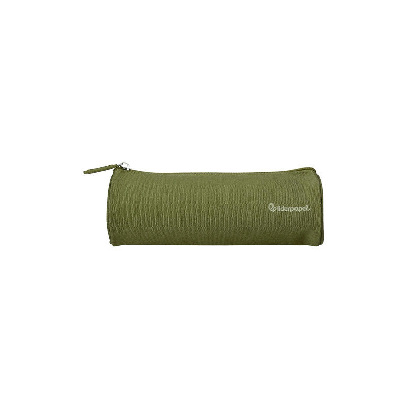 ESTUCHE PORTATODO LIDERPAPEL CLASSIC CILINDRICO ANCHO 210X70MM VERDE MILITAR