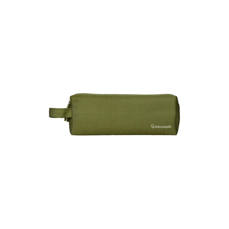 ESTUCHE PORTATODO LIDERPAPEL CLASSIC RECTANGULAR CON ASA 2 CREMALLERAS 210 X80MM VERDE MILITAR