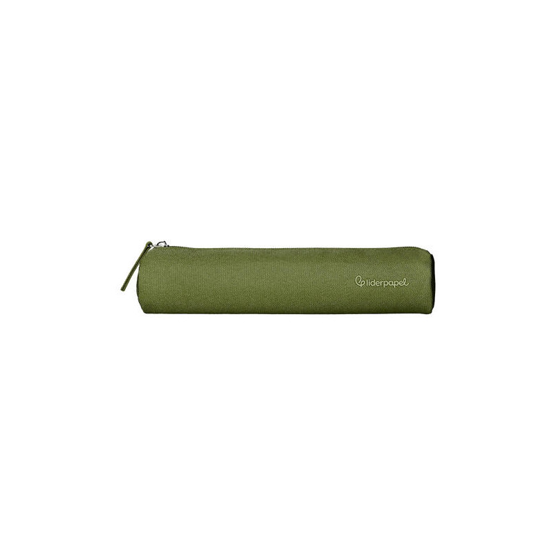 ESTUCHE PORTATODO LIDERPAPEL SLIM CILINDRICO 220X45MM VERDE MILITAR