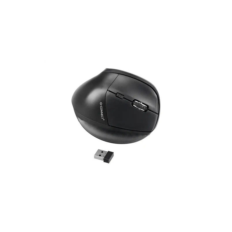 RATON Q-CONNECT OPTICO INALAMBRICO ERGONOMICO VERTICAL DPI 800/1200/1600 BATERIA RECARGABLE NEGRO