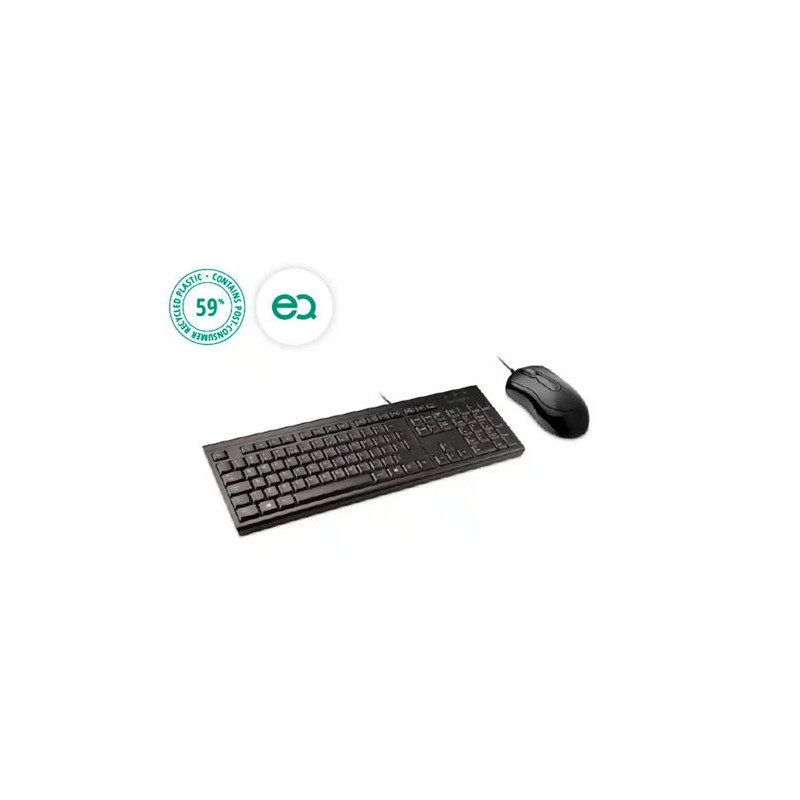 SET TECLADO Y RATON KENSINGTON KM100 EQ ECOLOGICO CON CABLE COLOR NEGRO