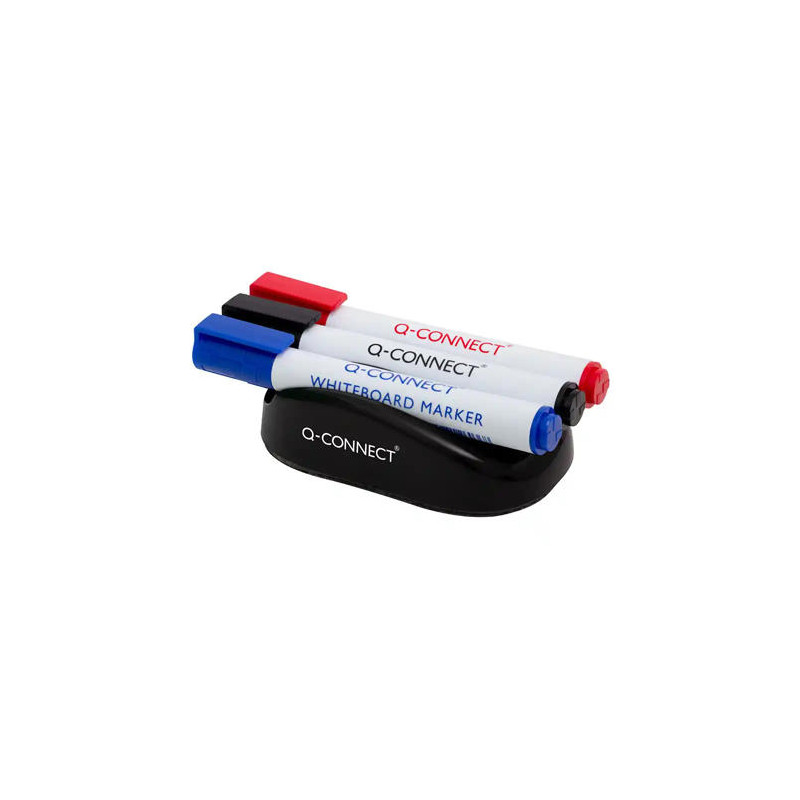 BORRADOR Q-CONNECT MAGNETICO CON ROTULADOR NEGRO ROJO Y AZUL PARA PIZARRA BLANCA