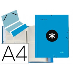 CARPETA LIDERPAPEL ANTARTIK CLASIFICADORA A4 12 DEPARTAMENTOS GOMAS CARTON FORRADO COLOR AZUL