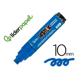ROTULADOR LIDERPAPEL ACRYLIC BASE AGUA TODO TIPO DE SUPERFICIE PUNTA RECTANGULAR 10 MM AZUL